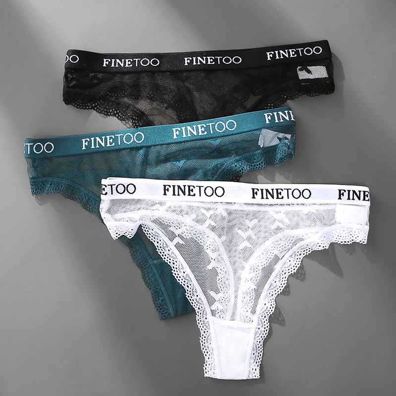 Sexy Lace Women\'s Thong FINETOO Perspective Thongs Women Panties Low Waist T-Back Female Underpants Soft Breathable Lingerie