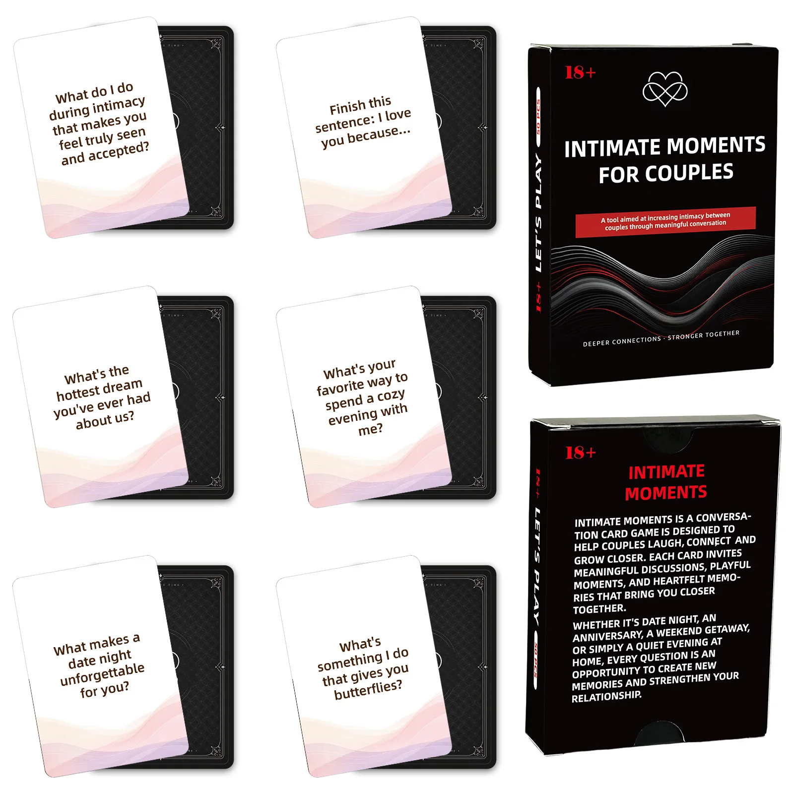 50Pcs Couple Interactive Question Cards Fun Intimate Conversation Cards Relationship Bonding Game Cards for Lovers