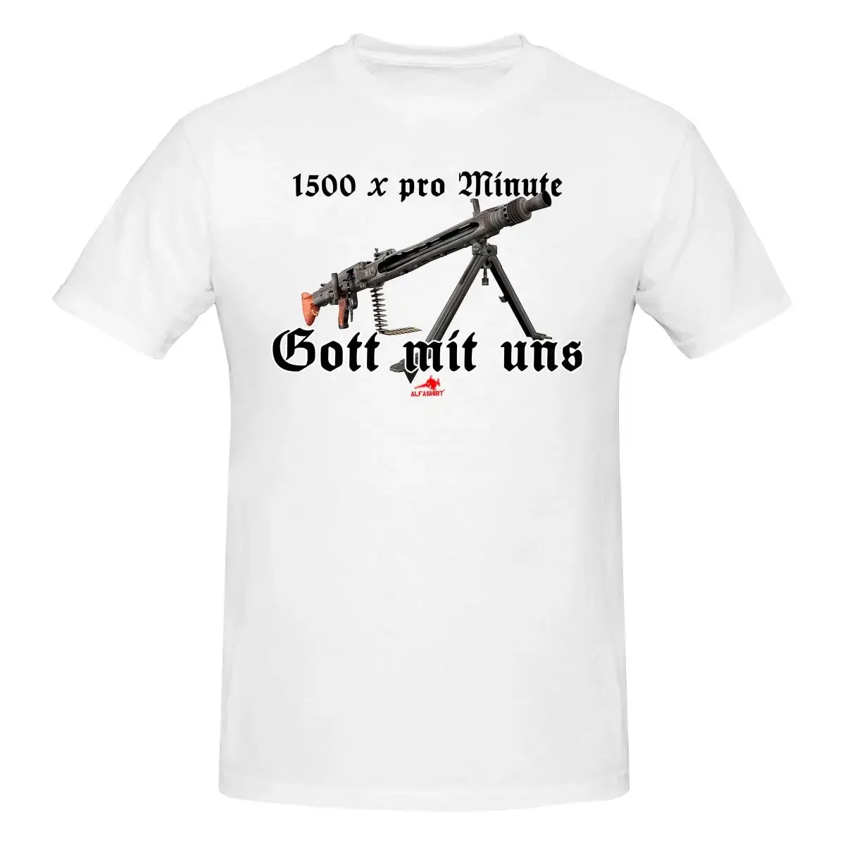 MG42 God With Us 1500x Per Minute Cadence Shot Humor Fun Gun T Shirt 23311 long or short sleeves