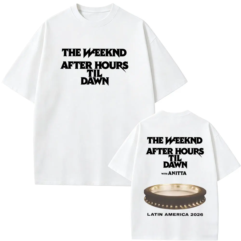Rapper The Weeknd After Hours Til Dawn with Playboi Carti Tour 2026 T Shirt Men Hip Hop Fashion Pop Music T-shirt Man Streetwear