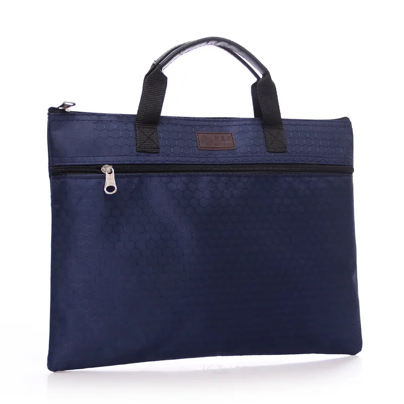 Blue Lack Computer Briefcase File Bag Portable Data Conference Bags Document Handbag Customized Printing