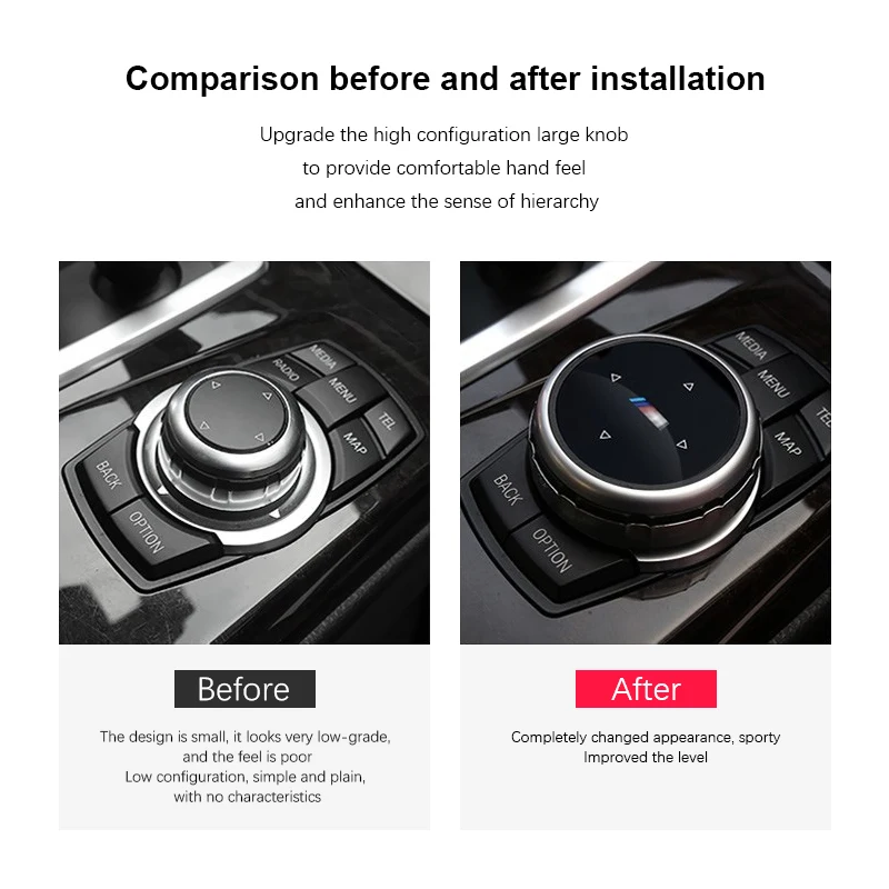 1X Car Multimedia Button Cover For BMW 1 2 3 4 5 Series X1 X3 X5 X6 GT F30 E90 E92 E60 E61 iDrive Trim Knob Interior Parts