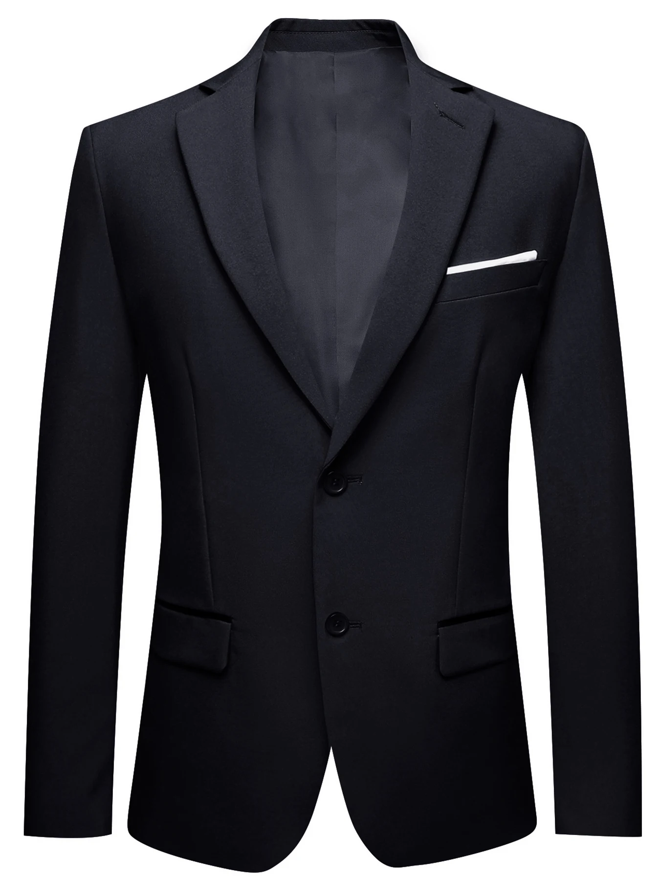 بدلة رجالية سوداء صلبة، سترة ر - مراجعة Men Formal Wear Office وسعره