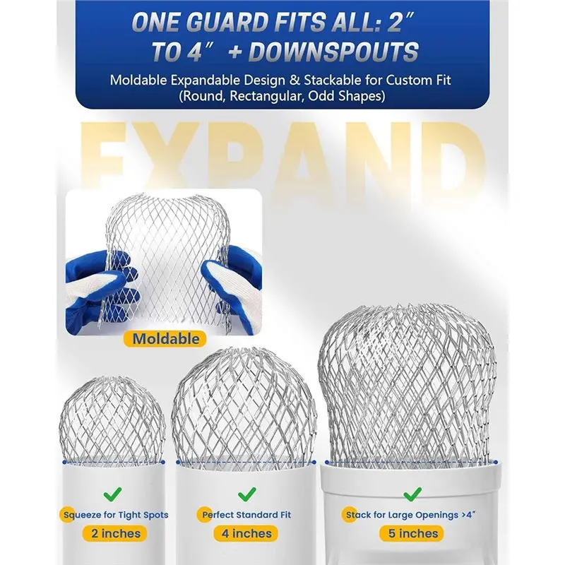 

【THANKSGIVING DAY】Gutter Leaf Block Downspout Guard, For 2- For 4 Inch Downspout Filter Strainer, For Roof Drainage System