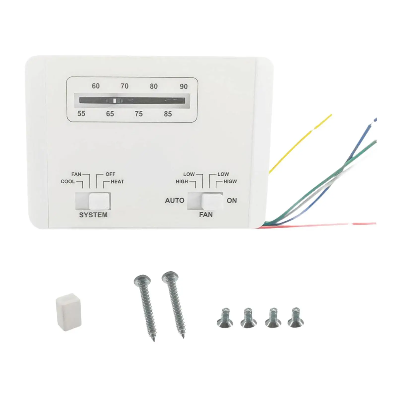 Thermostat Single Stage Heat and Cool Replace 7330G3351 Spare Parts White Practical Accessories for RV Air Conditioners