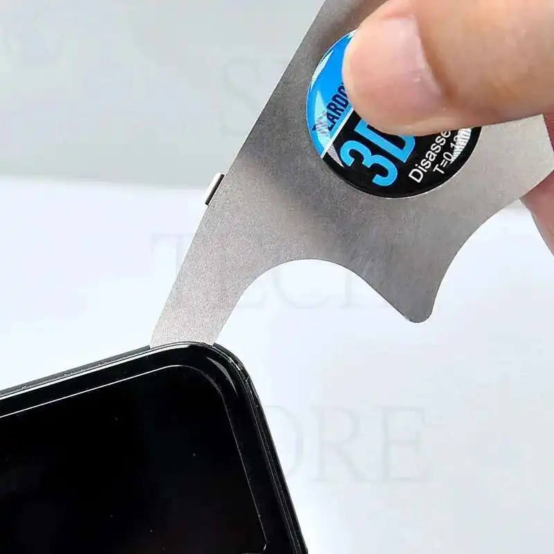 Schermo LCD per telefono cellulare 3D Spudger 0,12 mm Apertura Pry Card Ultra sottile flessibile Smontare acciaio metallo per iPhone Samsung Riparazione