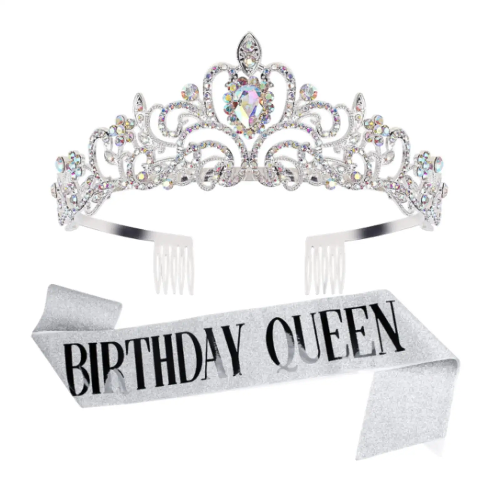 Birthday Girl Headband with Sash Ceremonial Shoulder Strap Women Girls