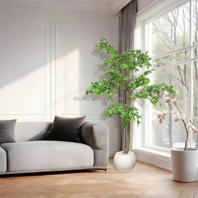 XY Simulated Bonsai Indoor Decoration UV-Certified Green Leaf PVC Handmade Modern Model X-104 Fast Delivery Factory Wholesale