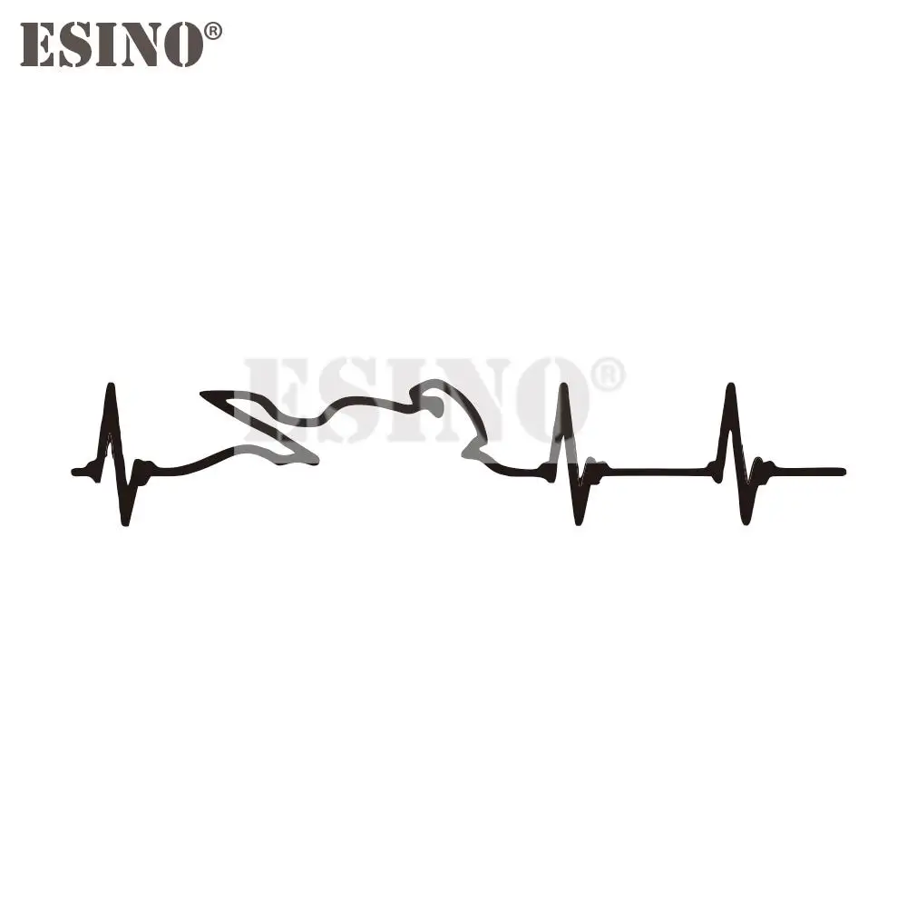 Car Styling Heart Electrocardiogram of Race Player PVC Carving Waterproof Sticker Bumper Glass Body Creative Pattern Vinyl Decal