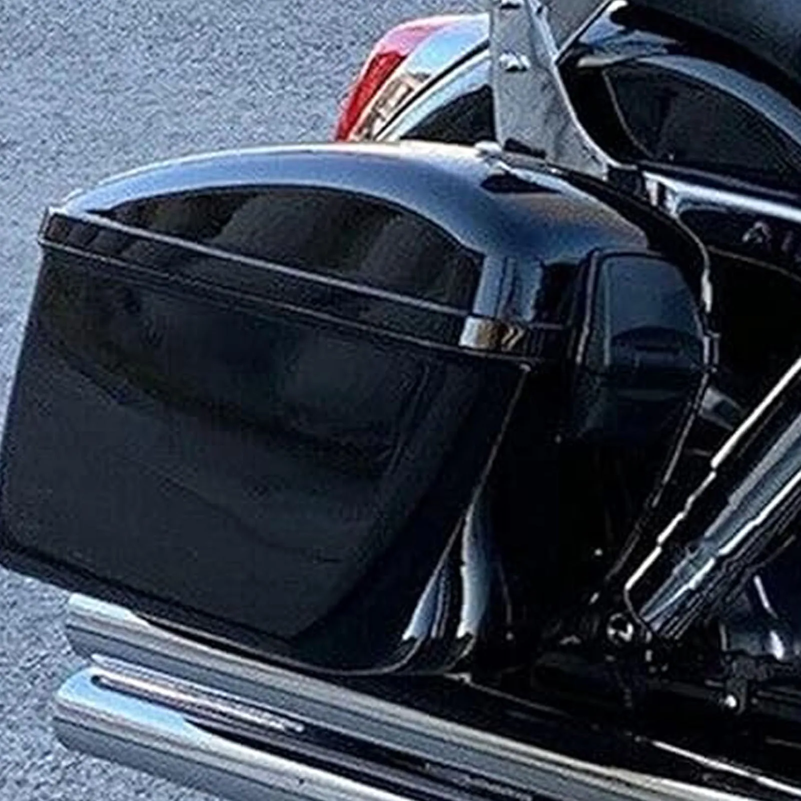 22L Motorcycle Hard Saddle Bags with Lock Rugged ABS Plastics Universal Motorcycle Trunk Side Storage Carrier Glossy Black