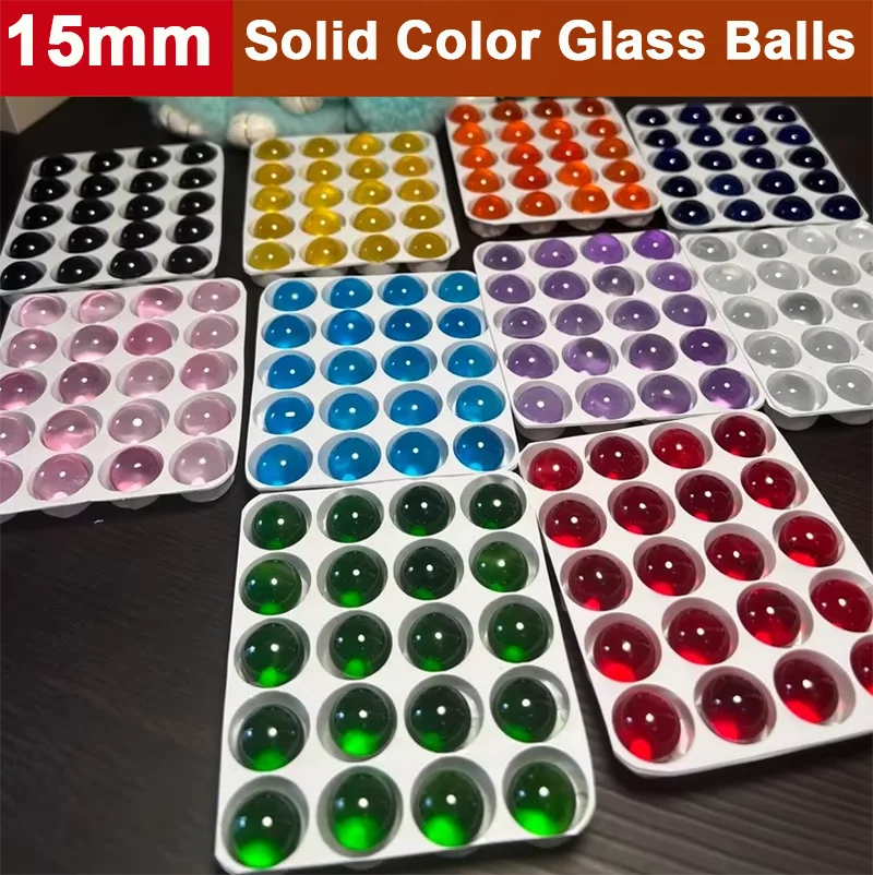 10/20pcs 15mm Torched Transparent Glass Marbles Solid Round Glass Balls Game Props Glass Beads Anti Boiling Ball Fish Tank Balls