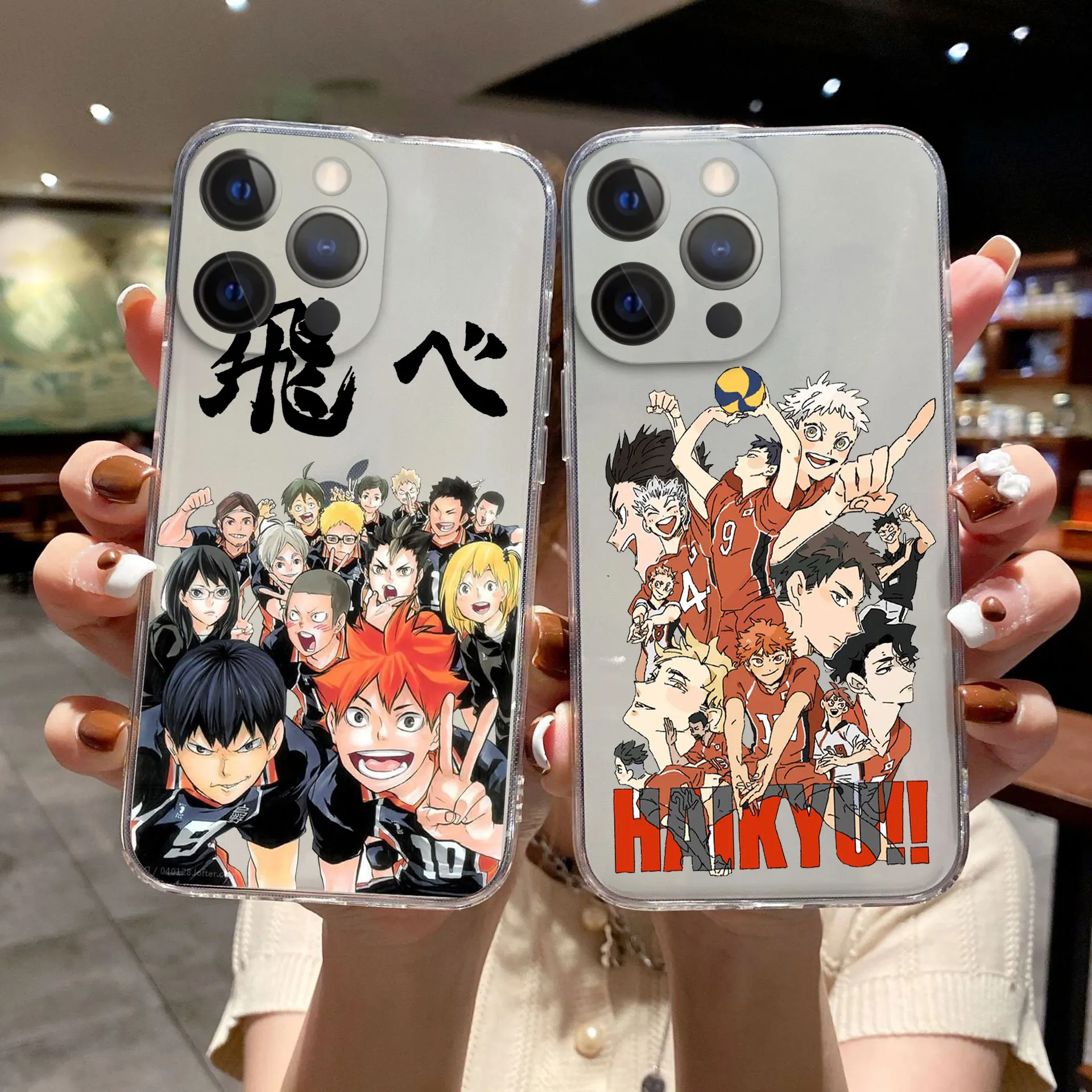 Funda de teléfono de Anime Haikyuu Love Volleyball para iPhone, 11, 12, 13 Pro Max, X, XR, XSMAX, X, 6s, 8, 7Plus, 13, Mini, transparente, suave, parachoques trasero