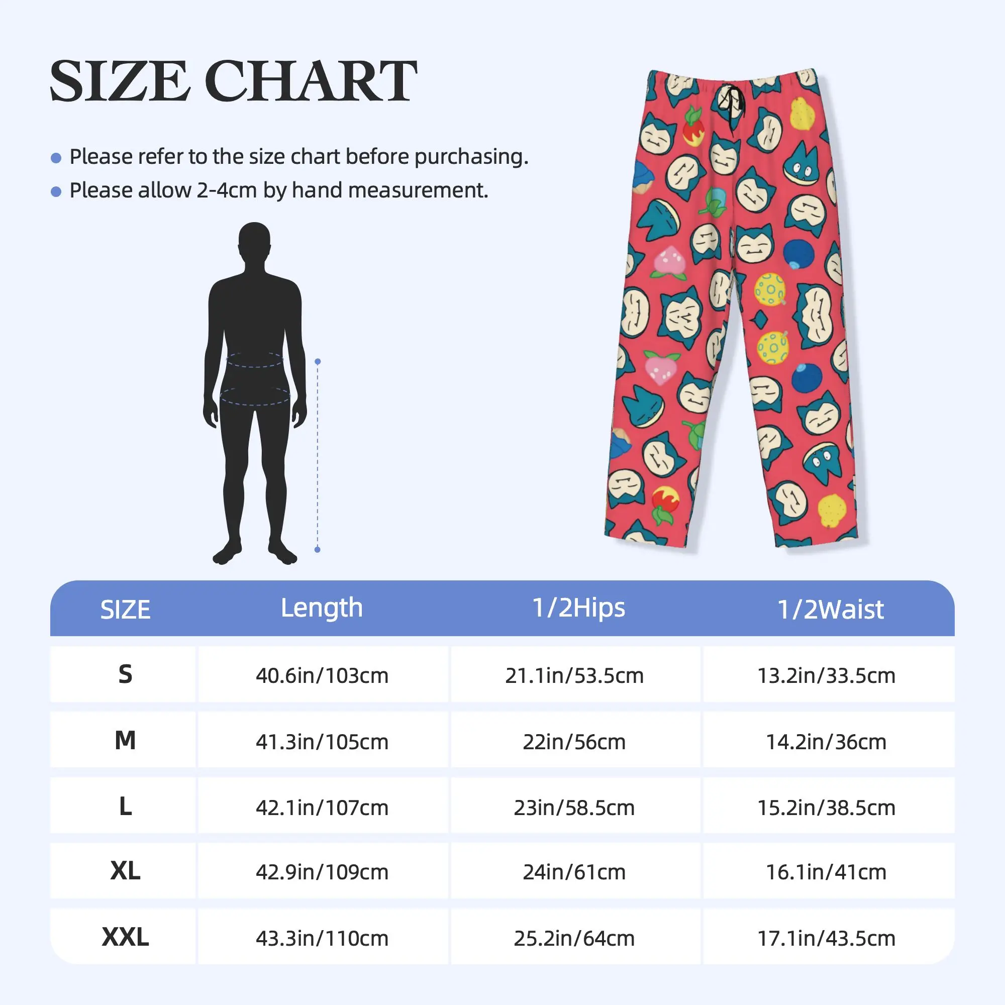 Custom S-Snorlaxed Anime Pajama Pants Sleepwear Men Elastic Waistband Monster Cartoon  Sleep Lounge Bottoms with Pockets view 5