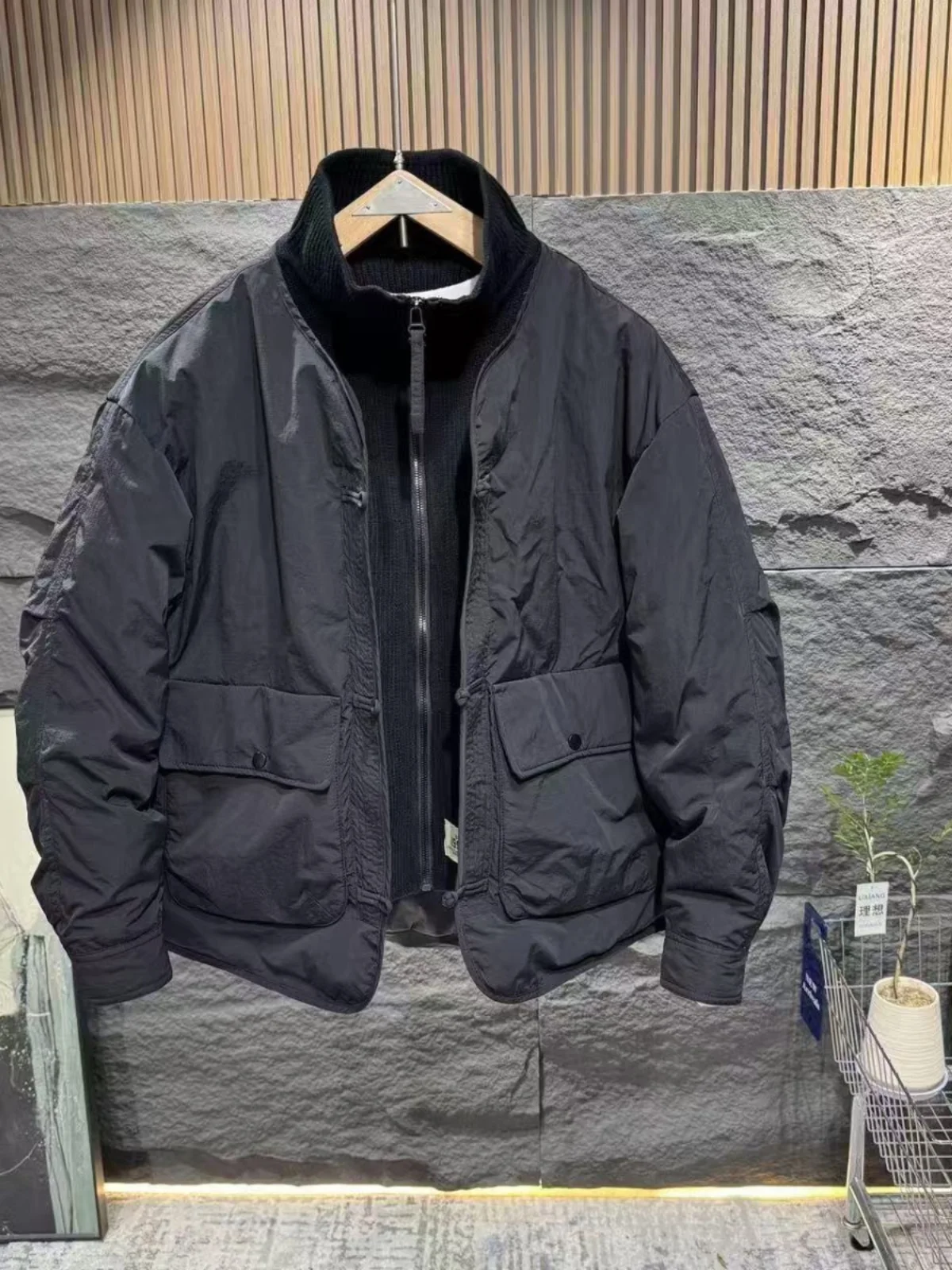 

2024, новинка зимы, модный мужской легкий лоскутный воротник, хлопковый тюнер, элитный теплый ветрозащитный простой универсальный хапон