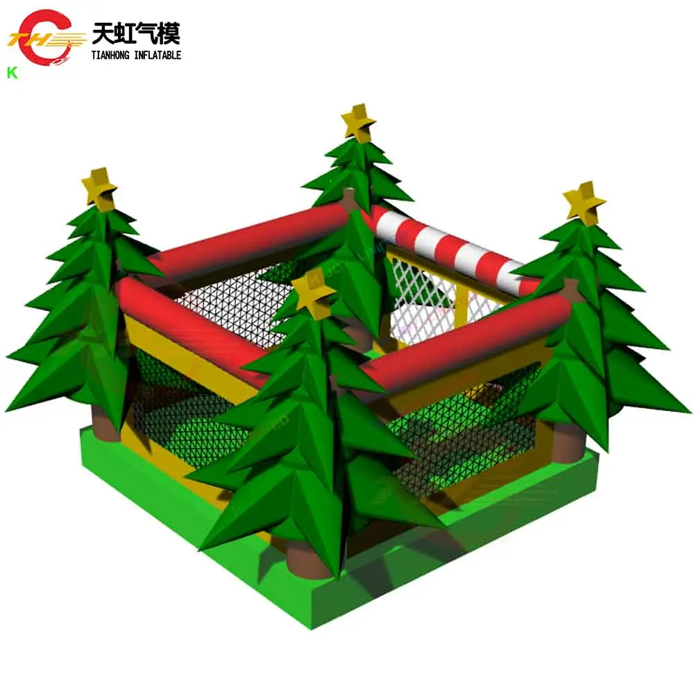 Fast Ship 5.6x5m Christmas Tree Inflatable Bouncer House Air Bouncy Castle with Blower for Kids Merry Christmas
