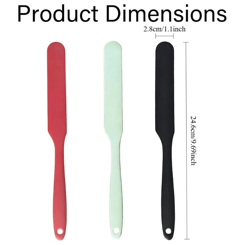 3-Piece Jar Scraper Set, Food Grade Silicone Spatula, Dough Scraper, Heat Resistant Silicone Spatula, for Mixing