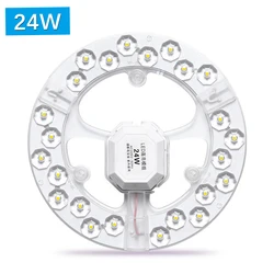 Panel de luz Led de techo, módulo de repuesto de 220V, 24W, Panel de luz Led circular, módulo de placa de 6000K para luces de ventilador de techo
