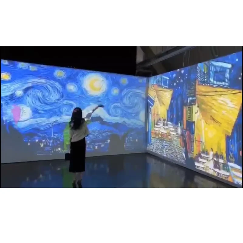 360° 3D Immersive Cave Projection Room Holographic Interactive Mapping System Projection Display for Commercial Advertising