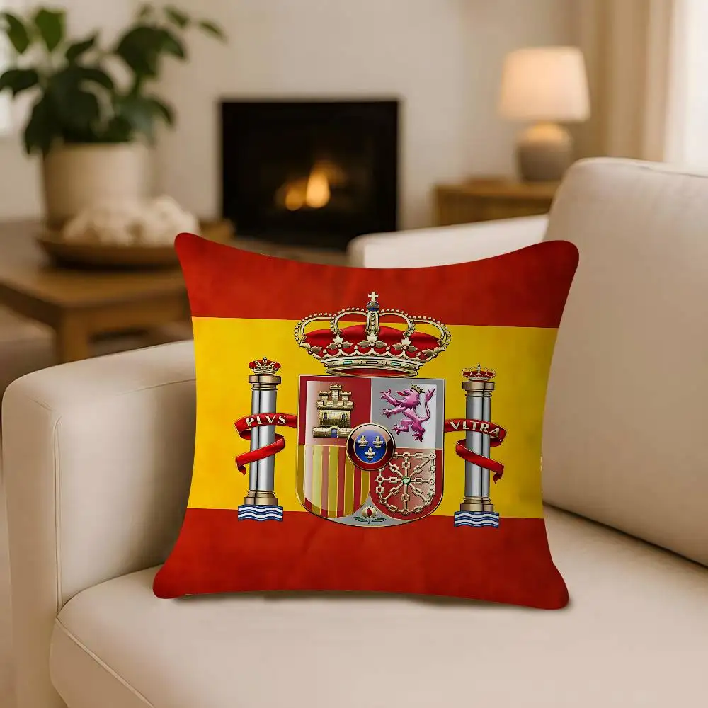 

The Kingdom Of Spain Flags Pillow Cover Design Cushion Cover Decor Holiday Decorati