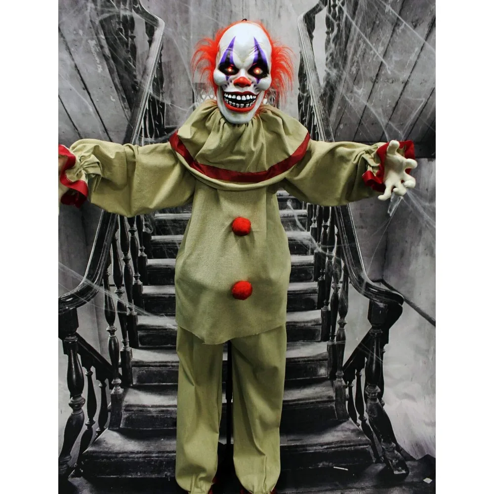 Party Masks Halloween as a life-size fear clown, drive the Mo to activate the lights sound animatronics, battery-powered room