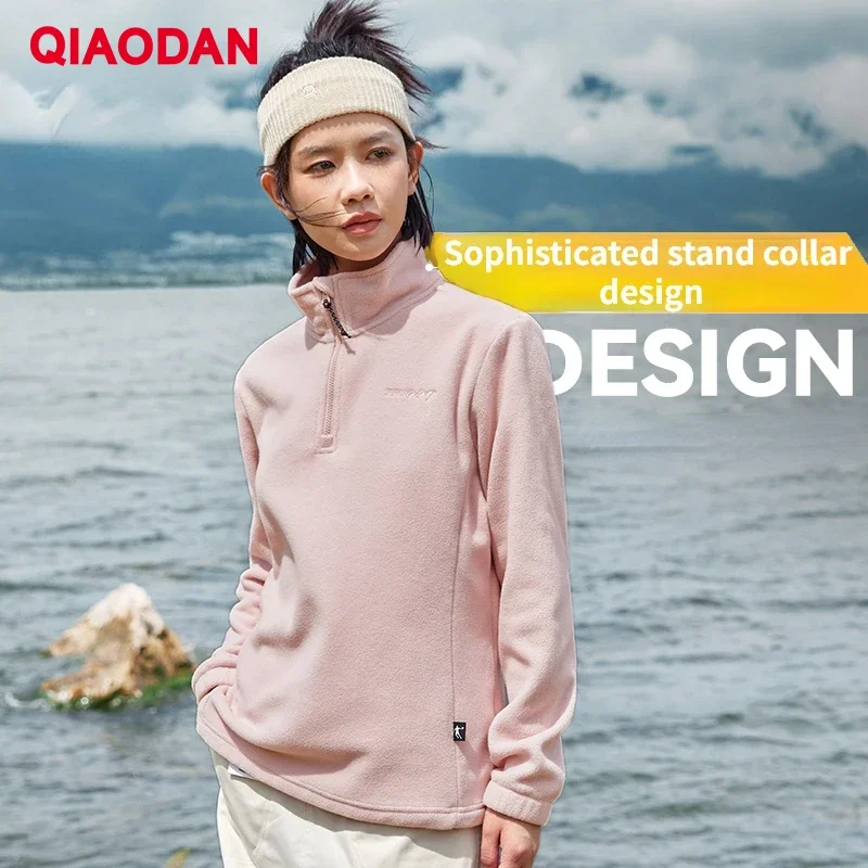 QIAODAN-Sweat-shirt de dehors pour Femme, Vêtement de Plein Air Décontracté, Doux et Chaud, Confortable, à la Mode, Nouvelle Collection Automne 2023, XWD42221356