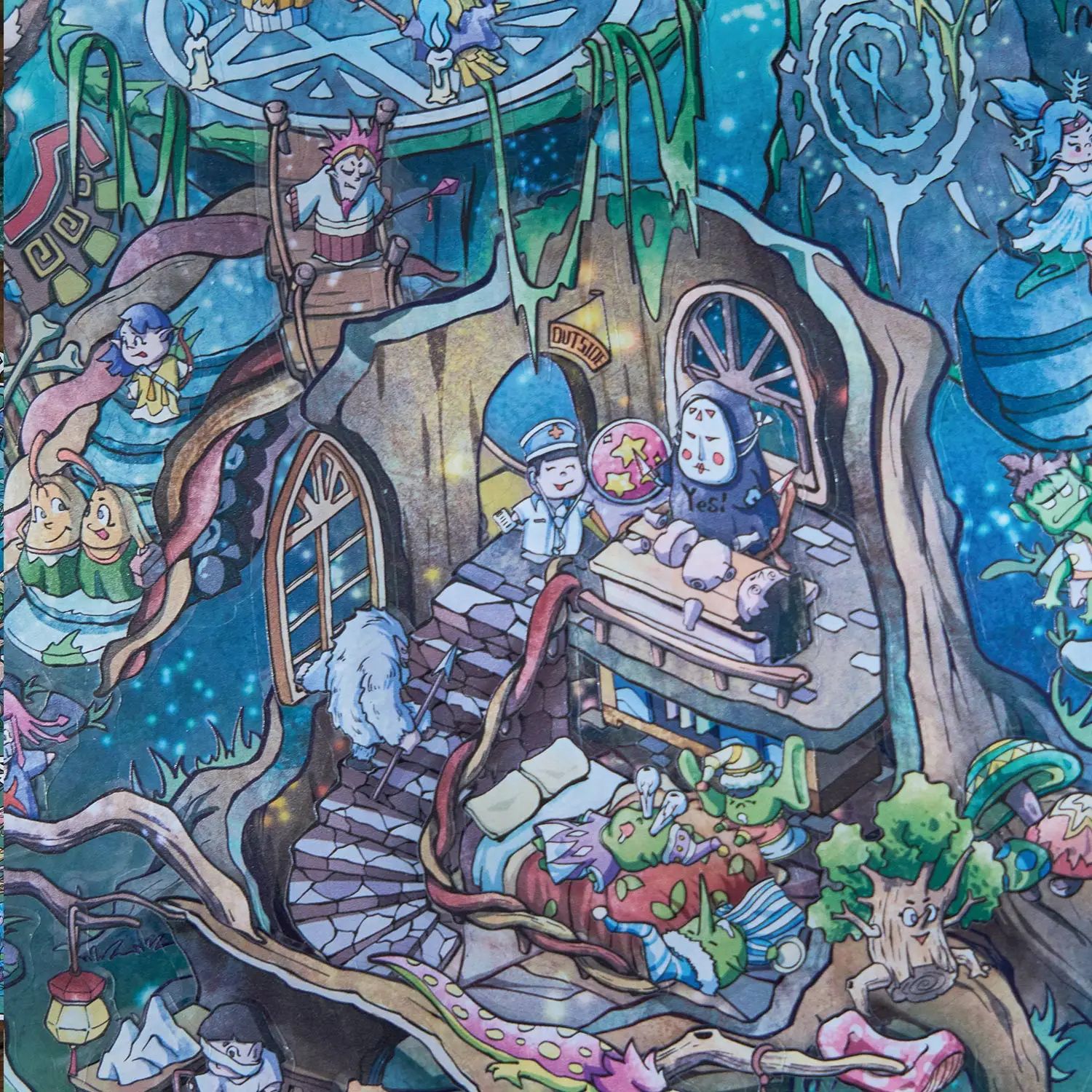 Tablica z motywem tabu 2.5D, relikwie głębinowe, krajobraz, naklejka, DIY, kabinka kieszonkowa, scena, Halloween, zabawki dla dzieci, prezenty ﻿ ﻿ ﻿