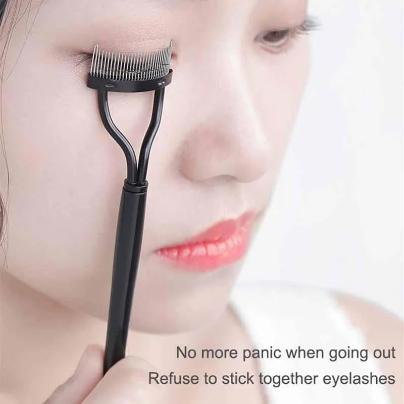 新しい折りたたみ式黒まつげカーラー眉毛コームマスカラガイドアプリケーターまつげグルーミング美容ツール