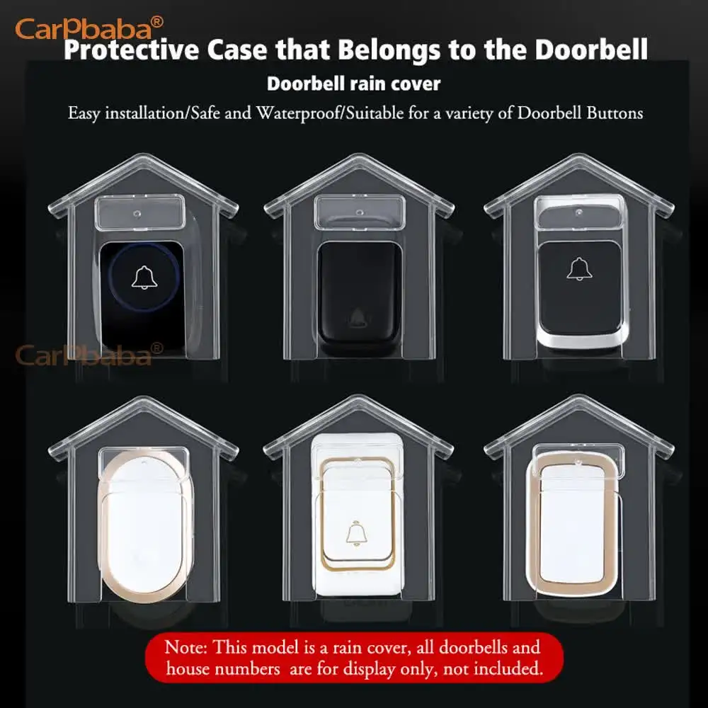 Waterproof Cover Smart Home Wireless Doorbell Rain CoverDoorbell Ring Chime Button Transparent Waterproof Home Waterproof Shell