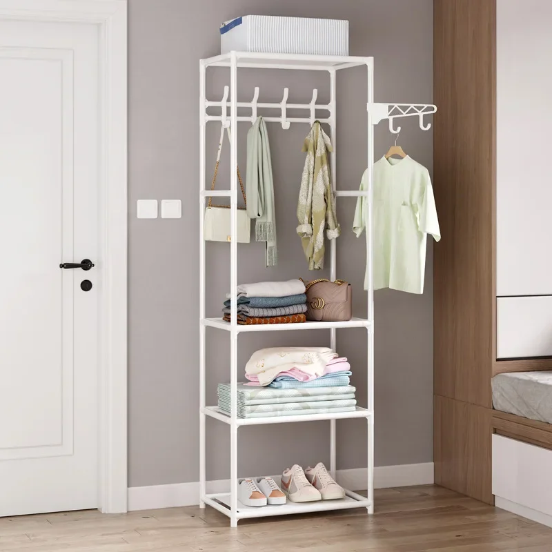 Multifunctional Clothes Rack, Floor Mounted Double Row