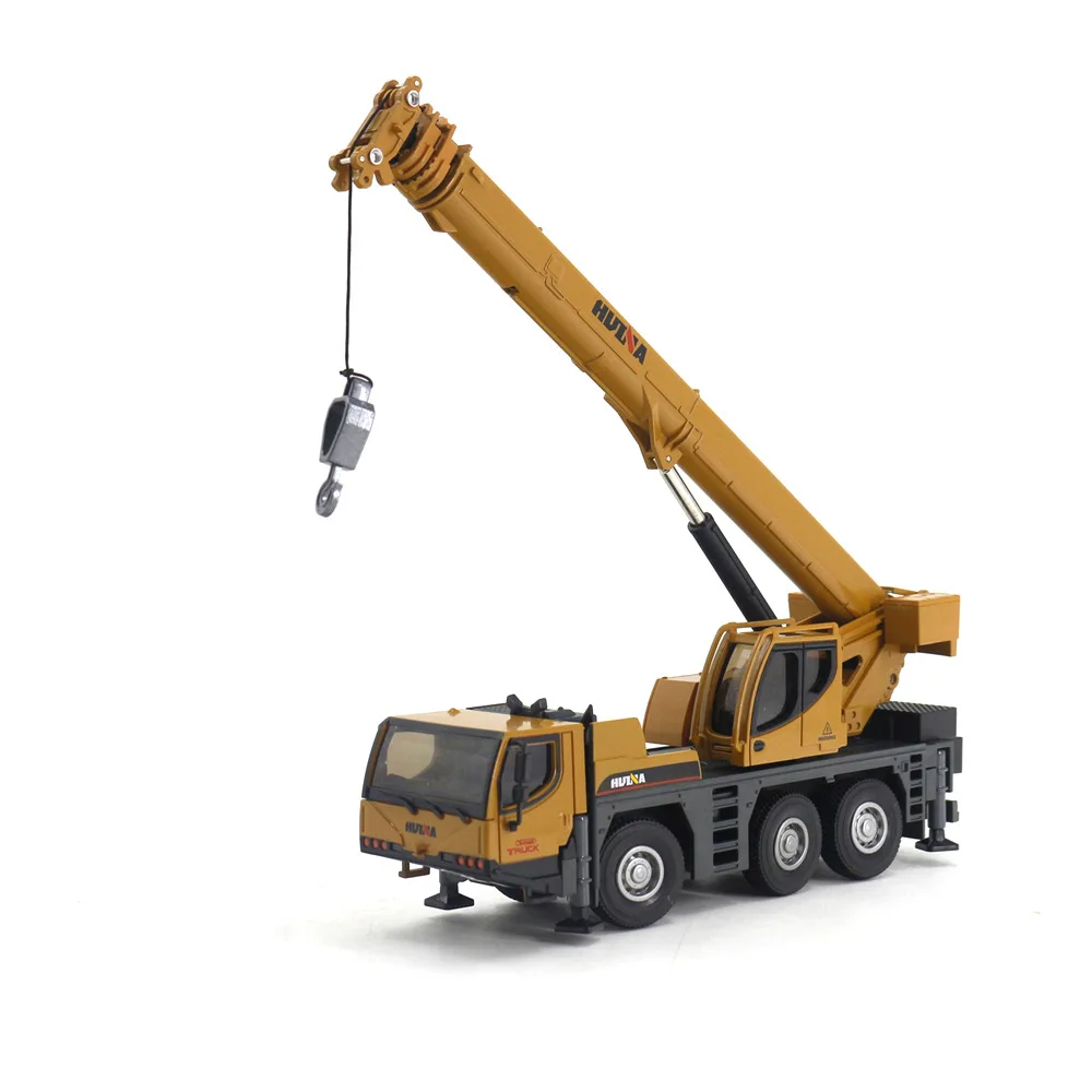 1:50 Scale Alloy Model Truck-Mounted Crane Model Huina 1702 Simulation Construction Engineering Vehicle Crane Children\'s Toy Car