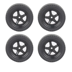 4 Piece RC Drift Tire Wheel Hard Tyre RC Parts Black For LDRC LD1201 P06 WPL B14 B24 C14 C24 C34 C44 RC Car Upgrade Accessories