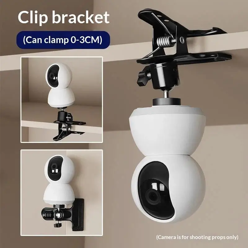 Metal Camera Clip Clamp Flash Holder Mount 360 Swivel Photography Ball Head 1/4
