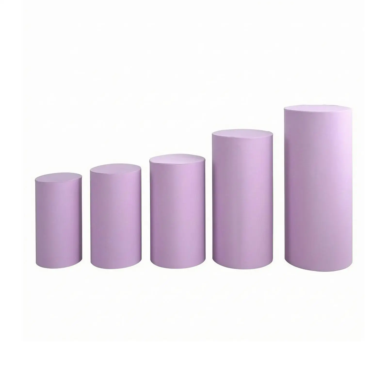 Elastic Cylinder Cake Cover Polyester Stretchable Tablecloth Fits 30x55cm Pedestal Table Wrap for Birthday Dessert Table