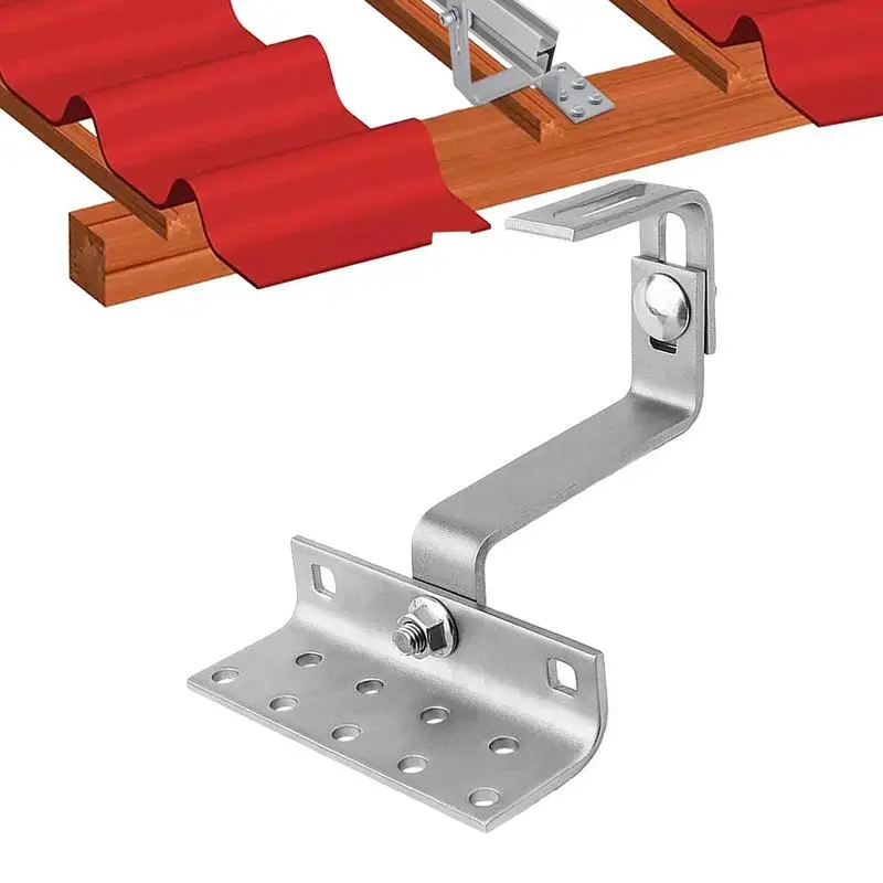 Solar Panel Accessories Photovoltaic 180 Degrees Adjustable Mounting Hook All Purpose Stainless Steel Solar Panel Rails Fixing