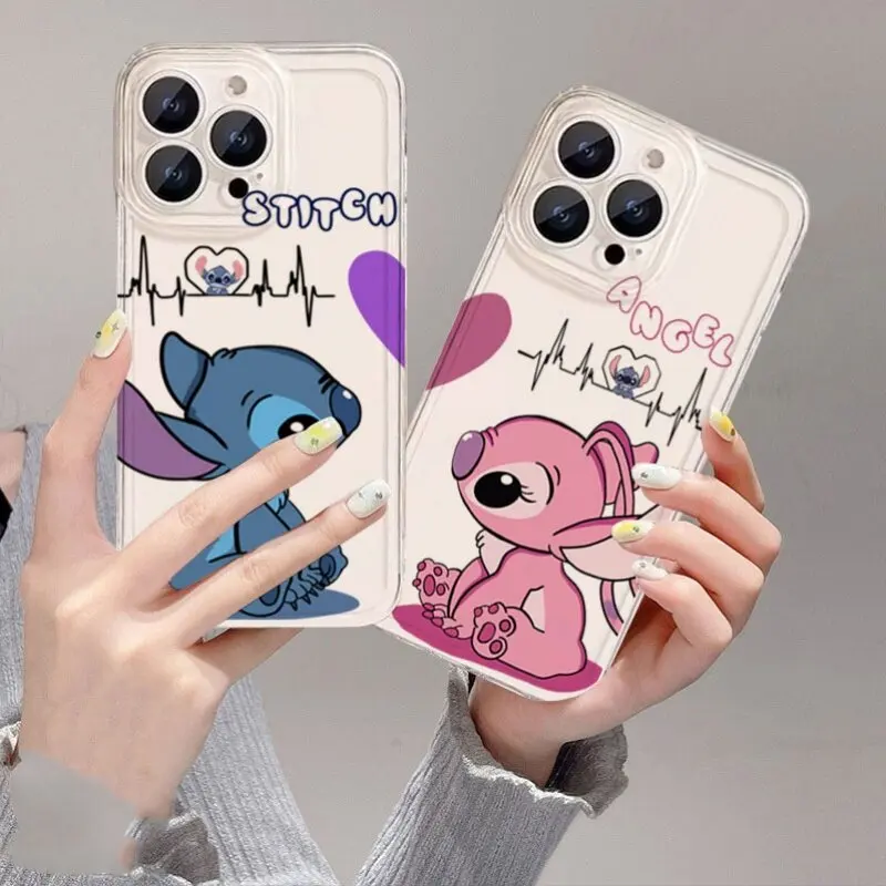 Funda de teléfono Stitch Angel pareja para Xiaomi Redmi Note 14 13 12 11 Pro Plus 11S 12S 10 10S Turbo 4 POCO X6 X7 Pro 14C 13C
