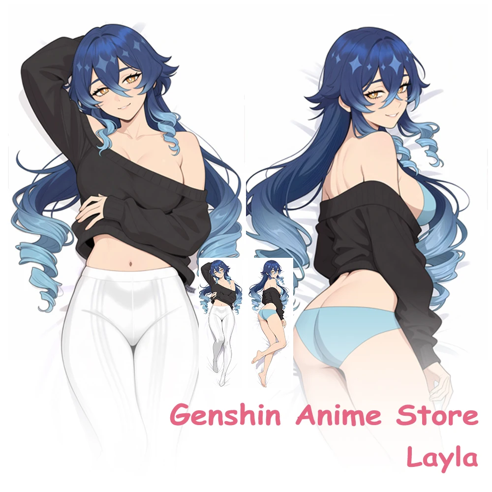 

Anime Genshin Impact Layla Fullbody Dakimakura Pillowcase Cosplay Props Cartoon Double-Sided Printed Otaku Cushion Cover