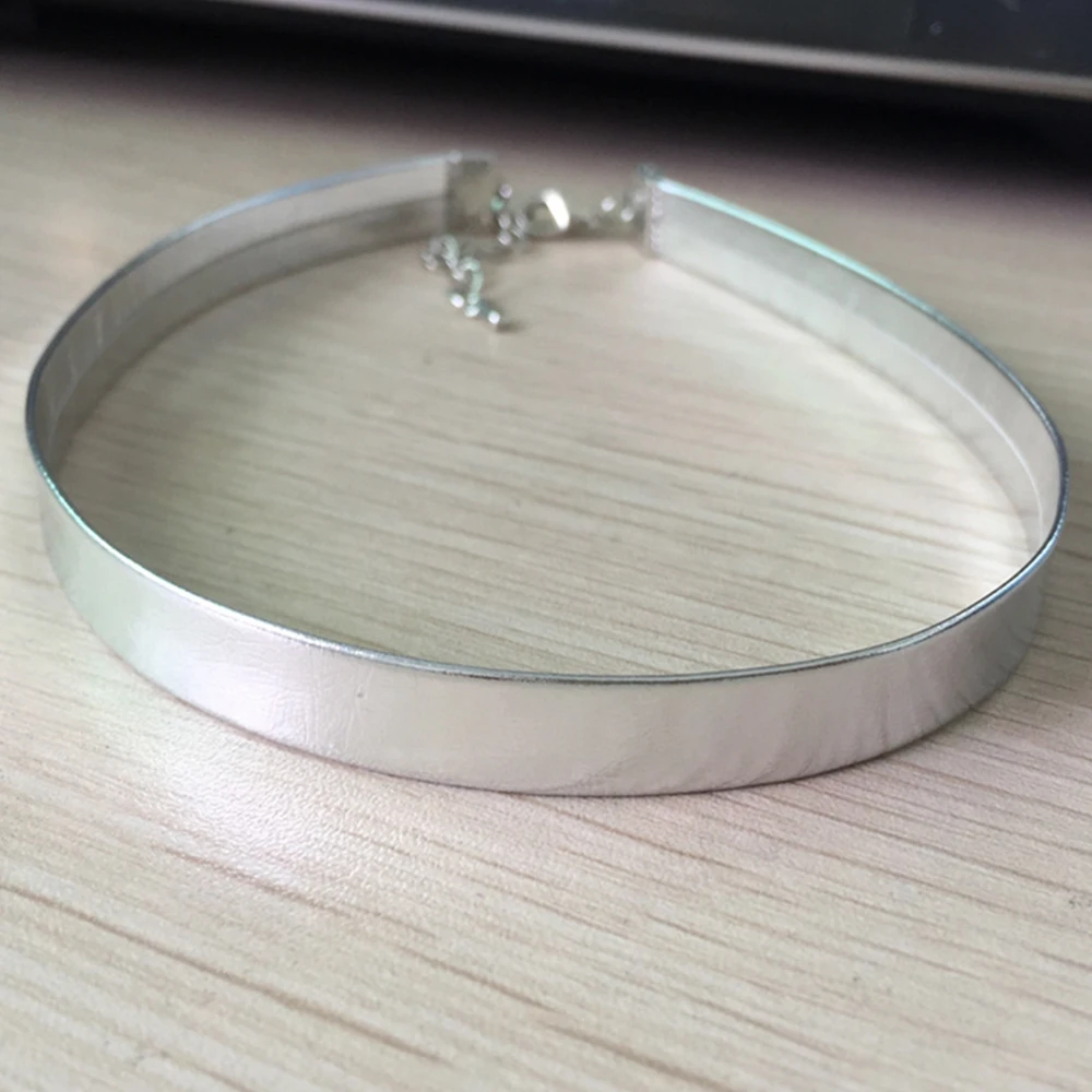 Anime Alien Stage Till Cosplay Choker Sliver Necklace Punk Leather Collar Alloy Chain Pendant Jewelry Unisex Party Accessories