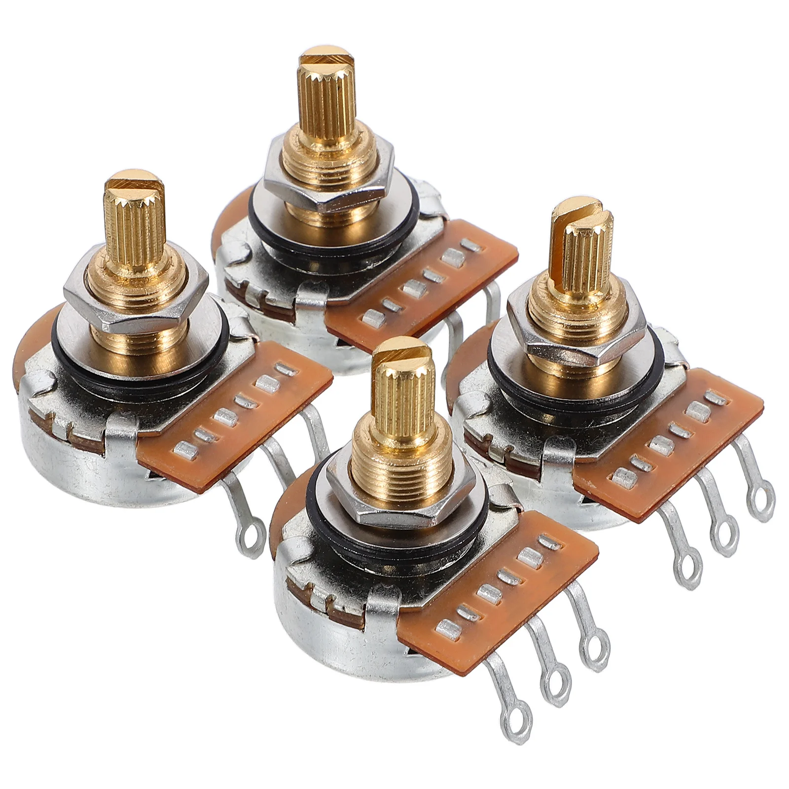 

4Pcs A500k Split Shaft Pots Linear Taper Potentiometers Copper Shaft Guitar Volume Tone Control Knobs Volume Knob