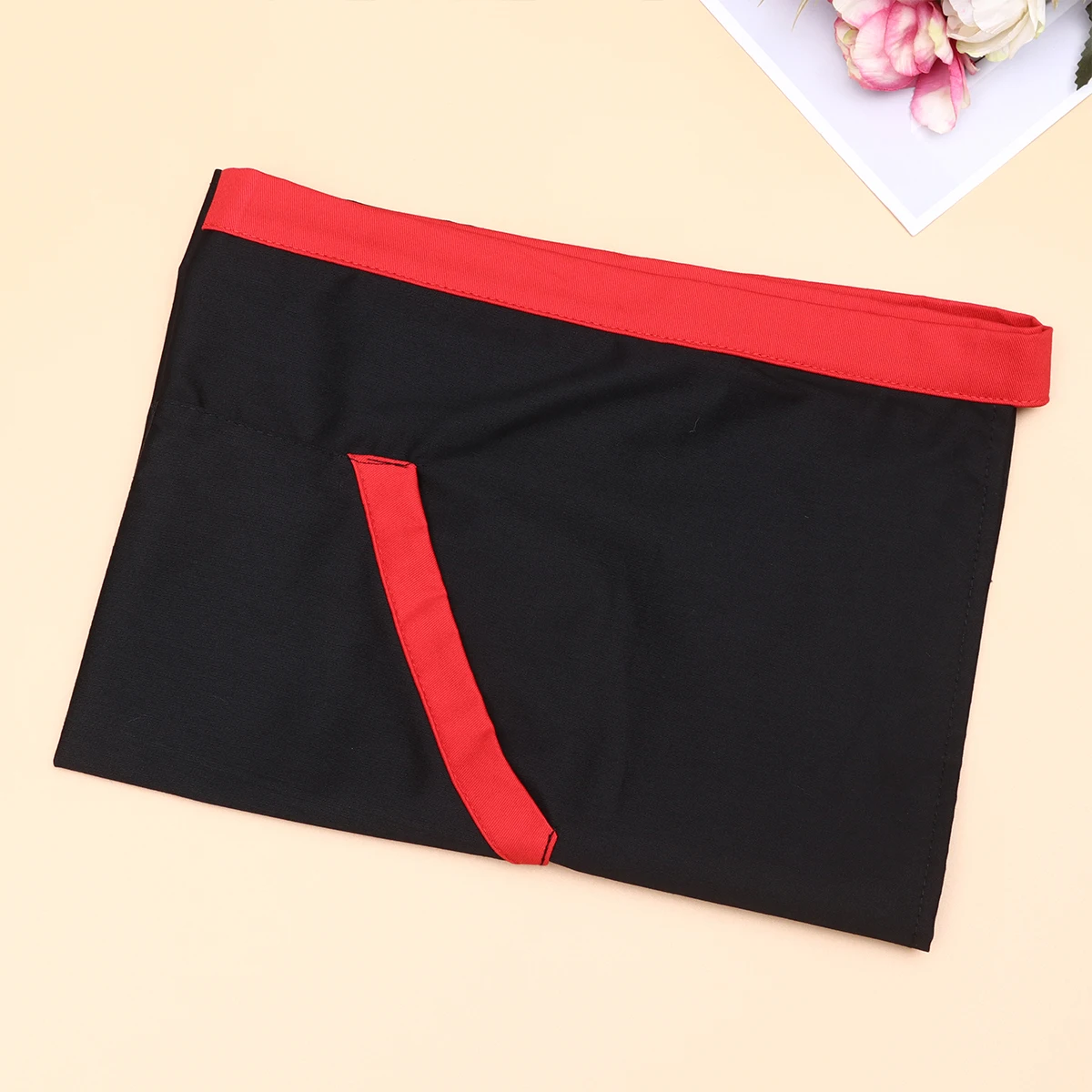 

Kitchen Apron Cooking Short Aprons Pockets Barbecue Working Men Women Cafe Serving Waiter Use Fade Proof