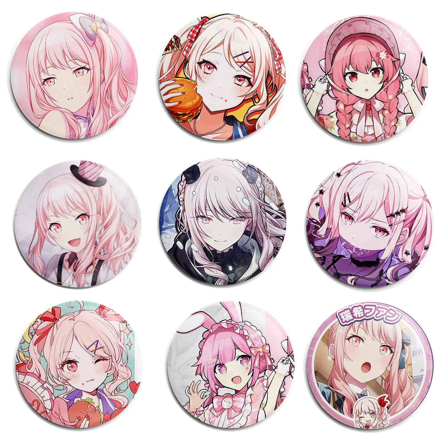 Akiyama Mizuki Cartoon Soft Button Lapel Anime Pin Brooch Jewelry Decoration Gift 58mm