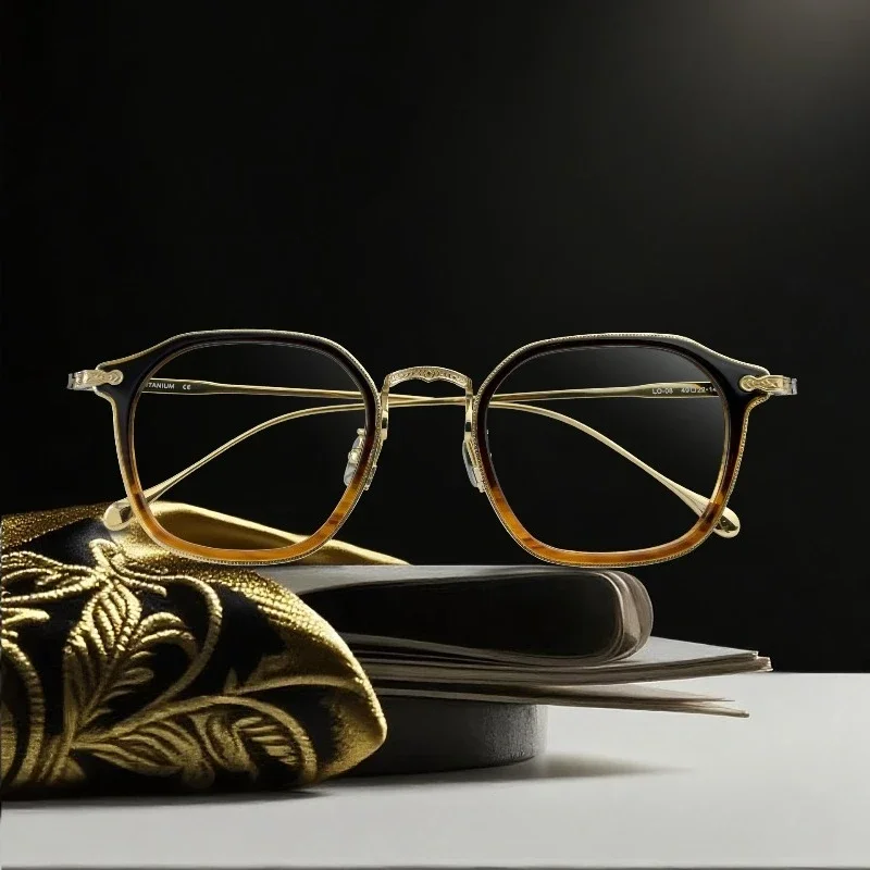 

Japanese Handmade Sqaure Brand Designer Titanium Prescription Myopia Glasses Frames LO-08 Retro Eyeglasses for Men and Women