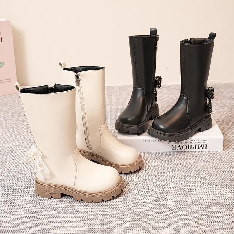 Girl Boots Autumn Winter2026new Children High Boot  Fashion Girl British Snow Boot Versatile Daily Use Sapato Bebe Toddler Boots