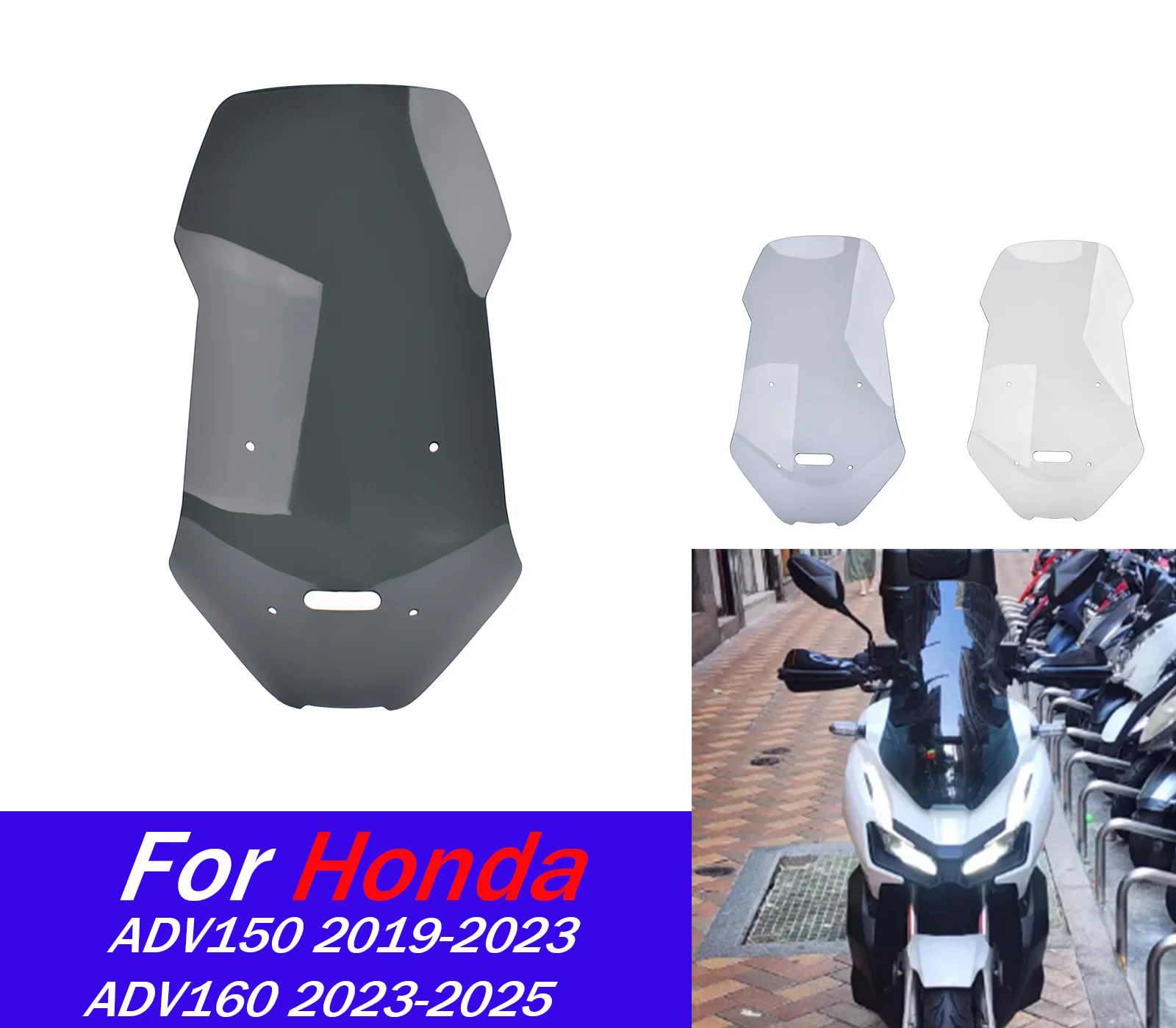 

Лобовое стекло мотоцикла для Honda ADV160 ADV150, дефлектор ветра для 2019-2023 ADV150 160, детали переднего экрана ветрового стекла