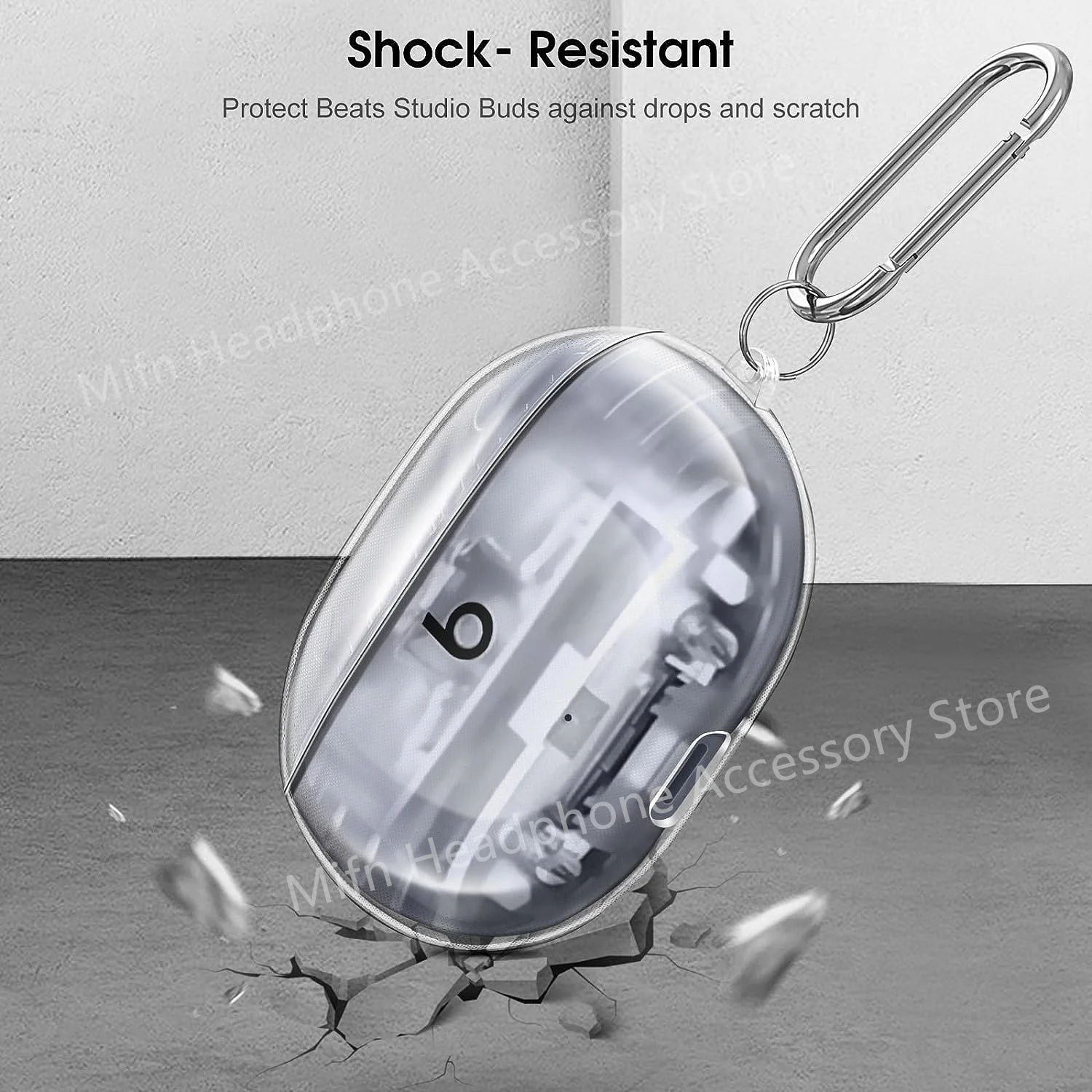 شفاف كريستال حافظة تي بي يو للنساء ، لينة سيليكون الغطاء الواقي مع سلسلة المفاتيح ، يدق استوديو براعم الحال ، براعم زائد