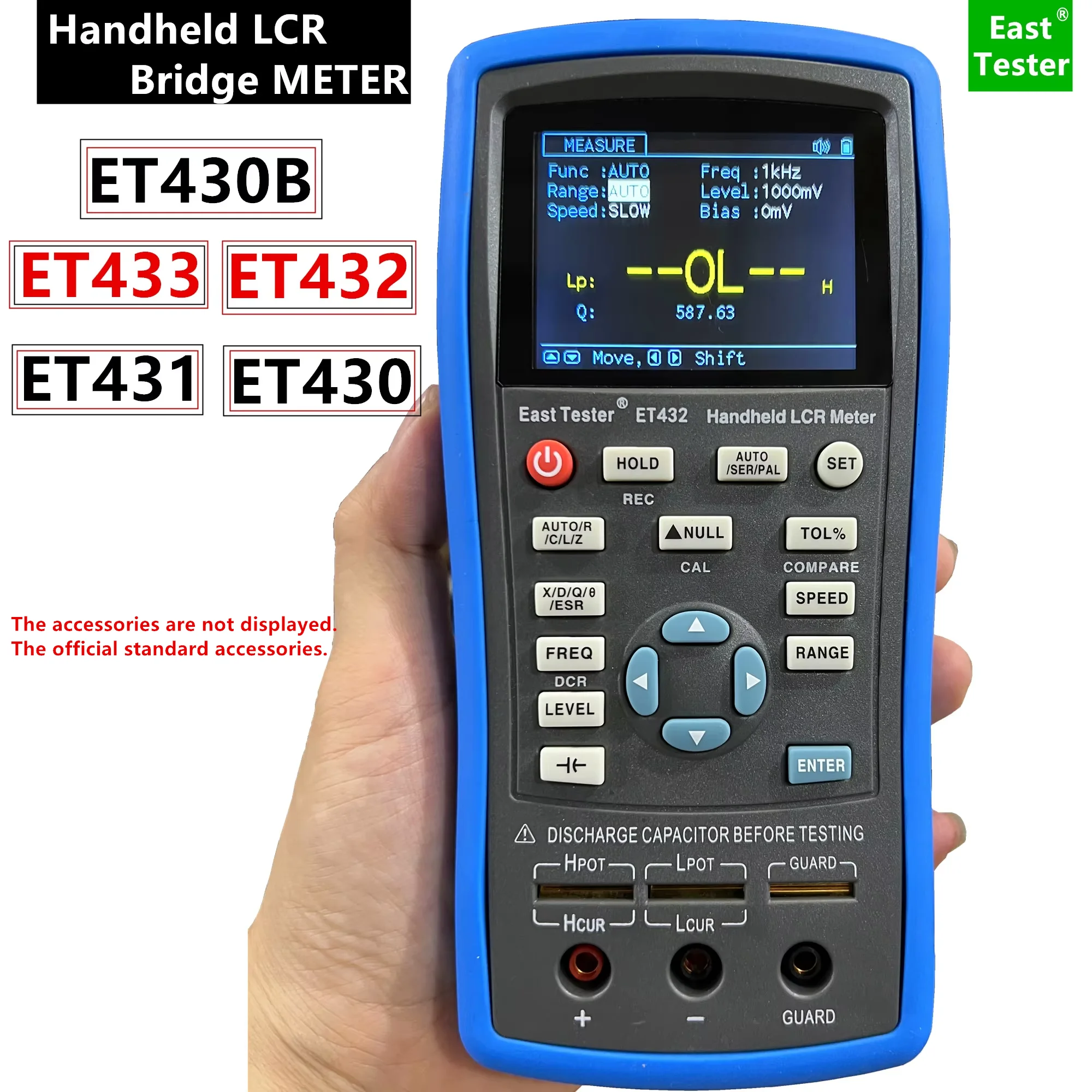 ET430 ET431 ET432 ET433 Multifunction Handheld LCR Digital Bridge Meter High Precision Capacitance Inductance Resistance Meter