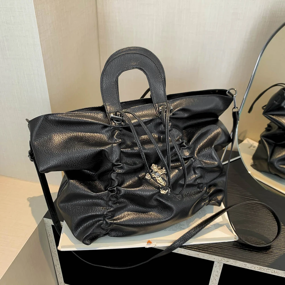 

Women Fashion Crossbody Bag Large Capacity Drawstring Simple Satchel Bag Adjustable Strap Casual Sling Bag Girls Outdoor Bag