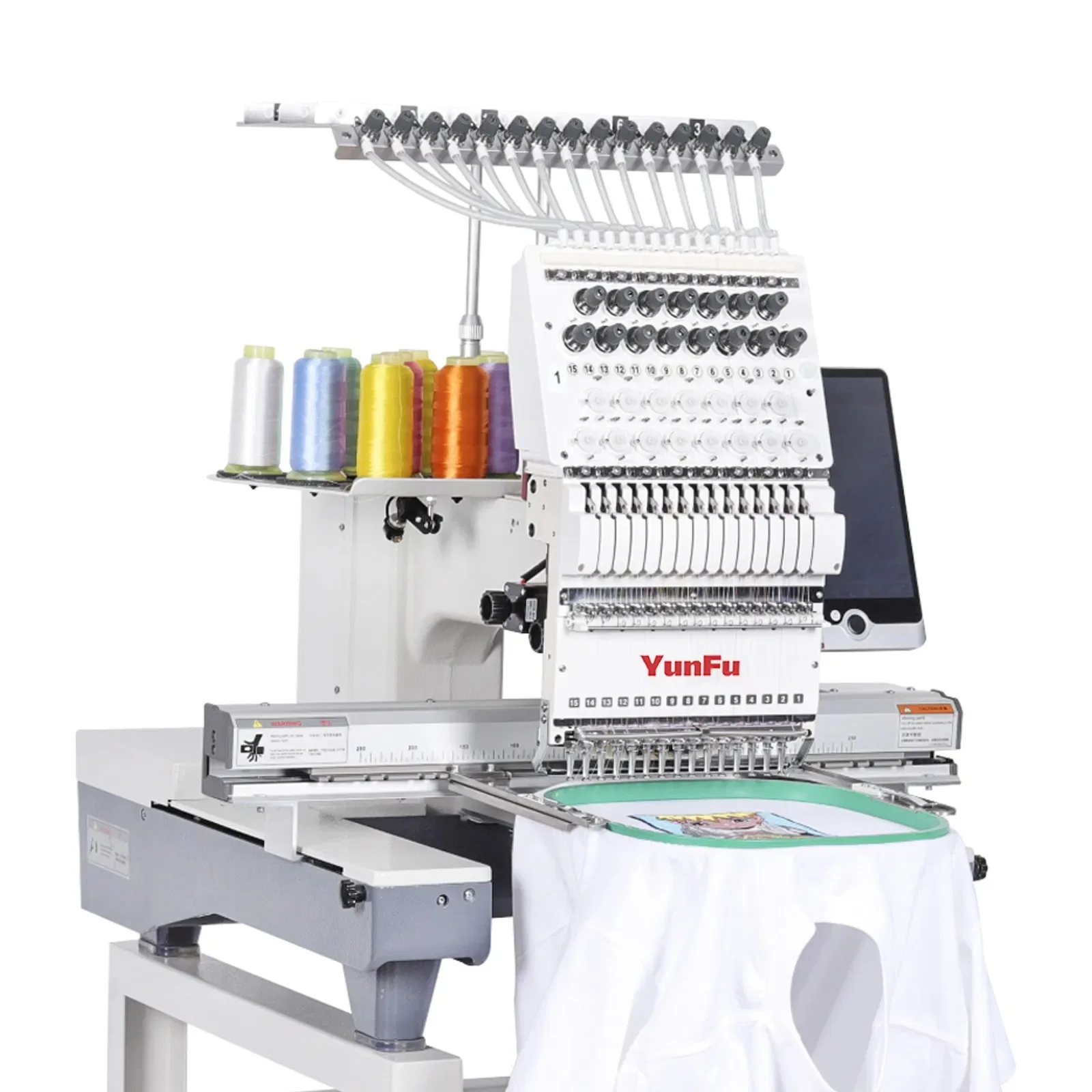 DDP Computer Single Head 12/15 Needles 350*500mm Automatic Embroidery Machine For T-Shirt/Cap/Flat view 2