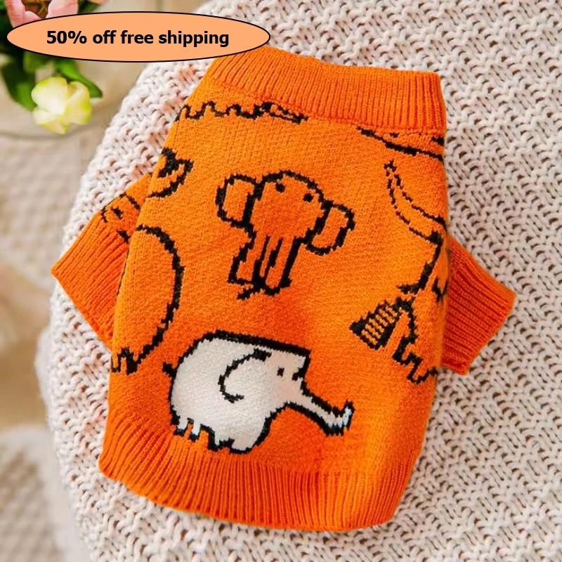 

Dog Sweater for Dogs Cute Animal Dog Knitted Pullovers Soft Warm Puppy Clothes Cat Sweater Pet Dog Supplies Free shipping