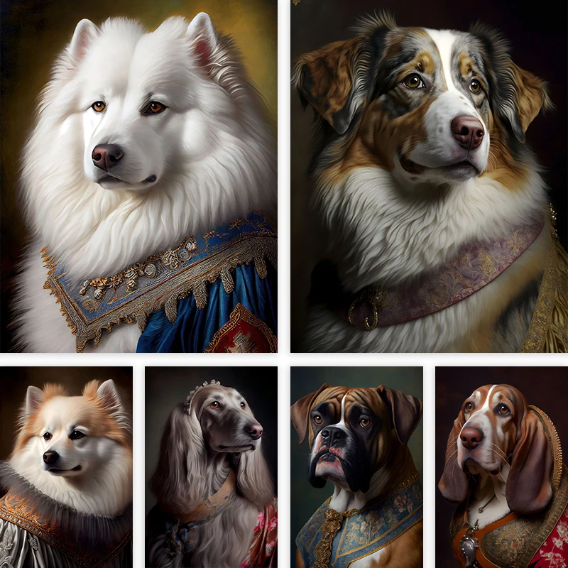 サモエド犬afhanハウンドブルドッグポートレートキャンバス絵画モダンアートプリント写真リビングルーム家の装飾ポスター