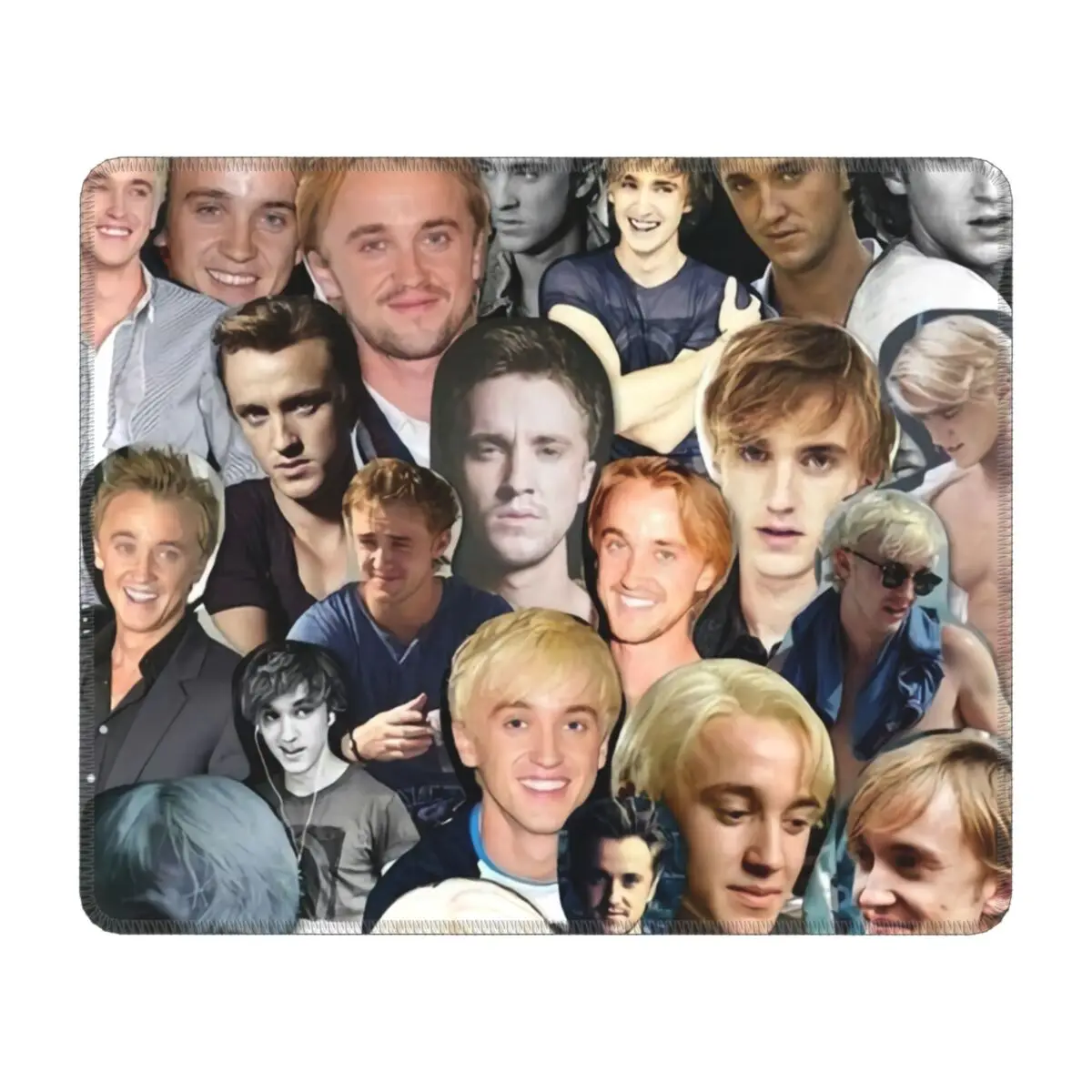 Handsome Tom Felton Collage Mouse Pad Custom Non-Slip Rubber Base Gaming Mousepad Accessories Office Decor COmputer PC Desk Mat